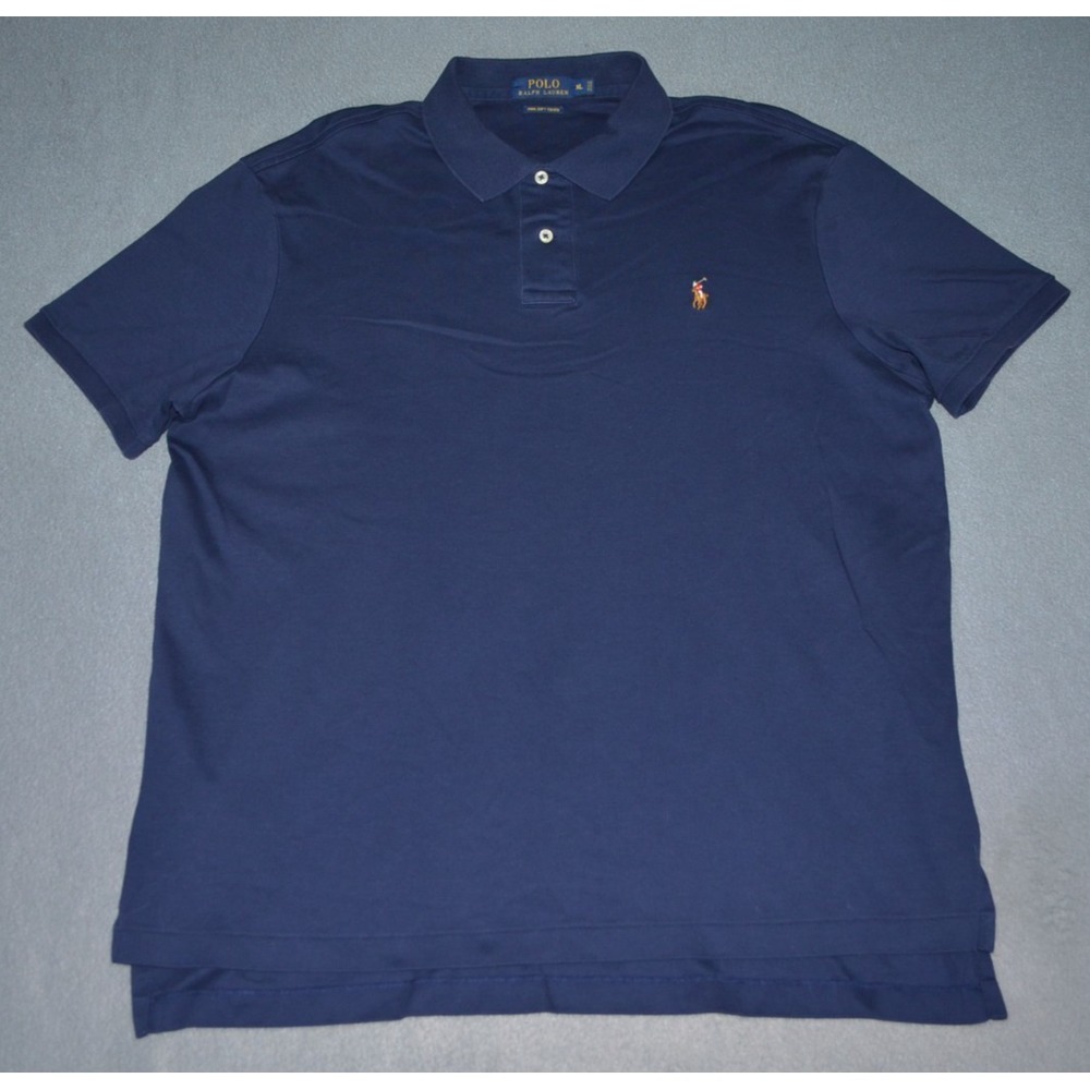 Polo Ralph Lauren Men's Pima Soft Touch Polo Shirt Size XL Navy Color Pony Logo